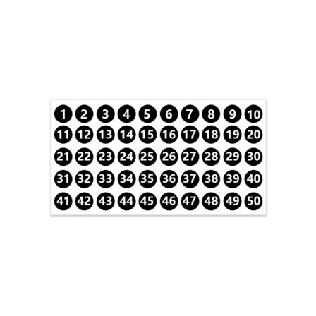 1 til 50 nummer klistremerker, 10 av påfølgende svarte vinyl nummer klistremerker, vanntette etiketter for sortering, organisering, oppbevaringsbokser