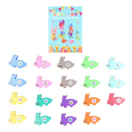 Kanin Balance Klodser Træ Stabling Puslespil Pædagogisk Matematik Læringslegetøj til Børn