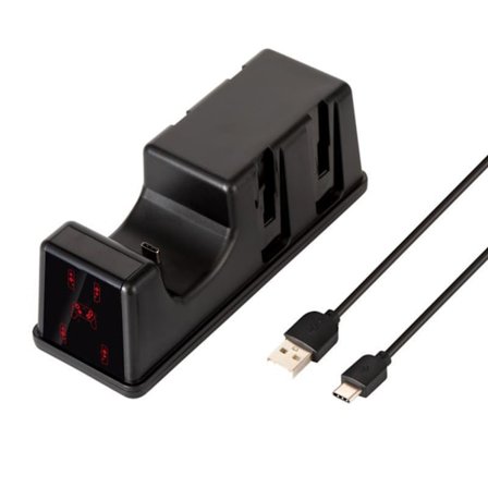 Hurtig og sikker opladningsdock 4 i 1 Joy Con-oplader til Switch Controller Hver 220MA PRO Håndtag Controller 750mA