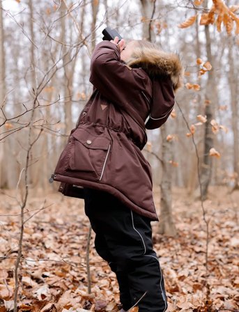 mikk-line Twill Nylon Girl Parca - Brown - 104