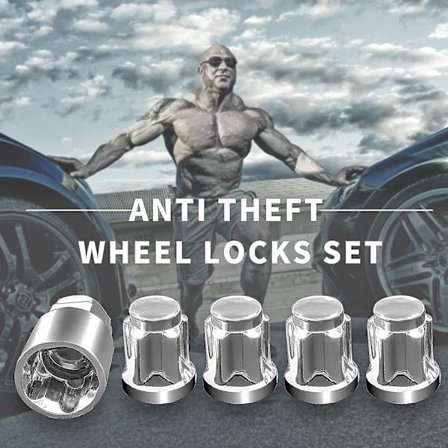 Kromkonussete Lås M14 X 1.5 Tyverisikring Rulle Størrelse Hjulsett 4 Med Hjul Låse Nøkkel