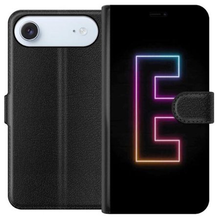 Yhteensopiva Lompakkokotelo Apple Apple iPhone 17 Air Minimalistinen neonkirjain E kirkkaissa väreissä tummaa taustaa vasten modernissa ja tyylikkä