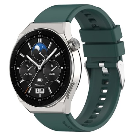 Mörkgrön Mörkgrön Silikon Armbandsur Kompatibelt med Huawei Watch Gt 3 Pro 46mm 22mm Kompatibelt med Huawei Watch Gt 3 Pro 46mm 22mm