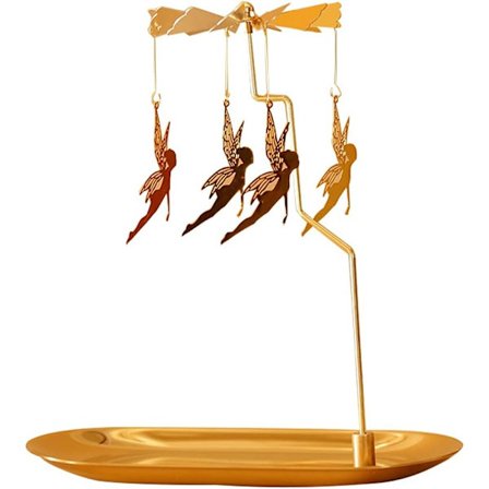 Roterende lysestage med bakke, guldmetal roterende lysestage, ideel til Valentinsdag, borddekoration og gaver.