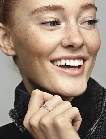 Pandora Heart And Wishbone Sterling Silver Ring With Clear Cubic Zirconia - Silver - 58