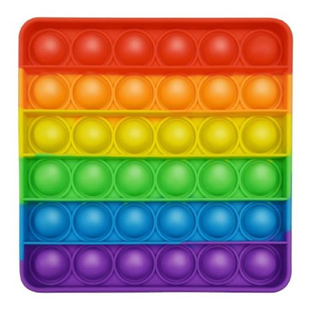 Regnbue Pop It Fidget Leketøy Silikon Boble Sensorisk Spill Stress Relief Barn Pedagogisk Leketøy[D]