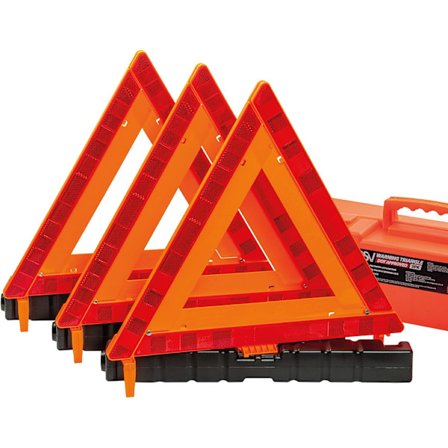 Standard advarselstrekanter, sikkerhedstrekanter DOT-godkendt, 3-pak, reflekterende trekanter med tung base