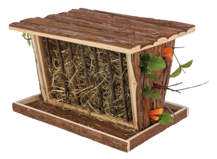 Trixie - Høy hekk med gulv og tak i naturtre 40 × 22 × 30 cm - Smådyr - Matplass og vannflasker - Høyhekker og fôrholdere - ZOO.no