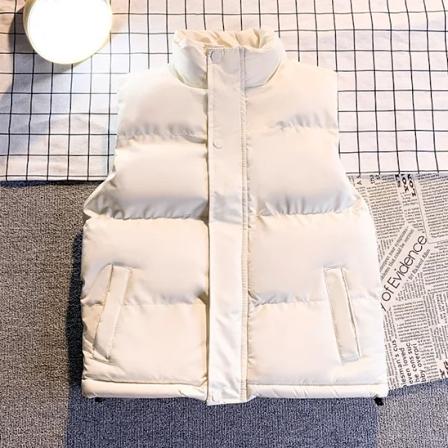 Trendy Løstsiddende Tyk Dunbomuldsvest Til Mænd Efterår Vinter Casual Alsidig Koreansk Stil Bomuldsjakke WHITE 2XL