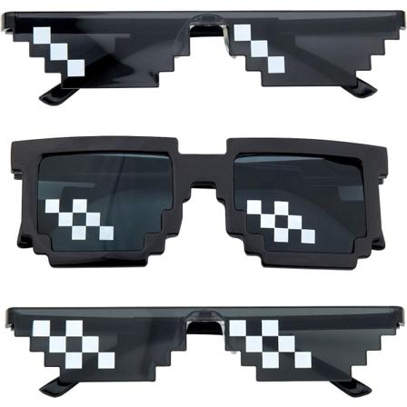 [3-pack] Mosaikglasögon, Pixelerade solglasögon