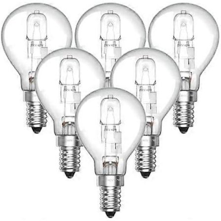 6-pakning E14 28W Dimbar G45 Halogenpære, Varmhvit 2700K Liten Edison Skrue Globe Halogenpære 240V, 40W Ekvivalent Klassisk Mini Globes Klar Rund