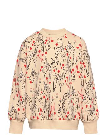 Scottish Unicorns Aop Sweatshirt Sweat-shirt Genser Multi/mønstret Mini Rodini