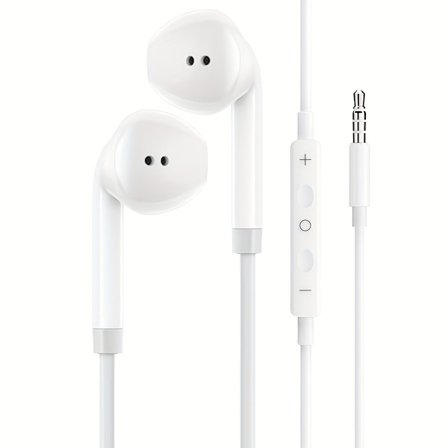 Stereobasso langalliset nappikuulokkeet pistokkeella - Yhteensopiva älypuhelimille/tableteille/PC:lle/kannettavalle, In-Ear kuulokkeet liittimellä, ei