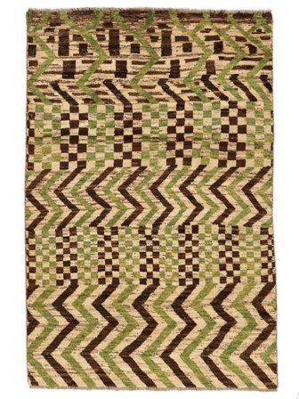 Hand Knotted Berber Colourful Rug 121X185 Orange/Brown