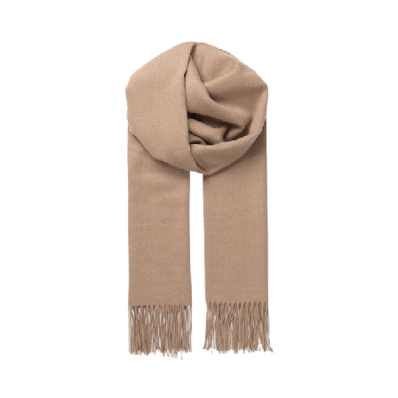 Becksöndergaard Ullscarf med fransar Accessoarer Dam Beige 50 x 220 cm