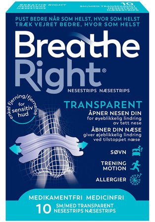 Breathe Right Næsestrips Transparent 10 stk, Medicin & Pleje, Medicin & Pleje, Snorken