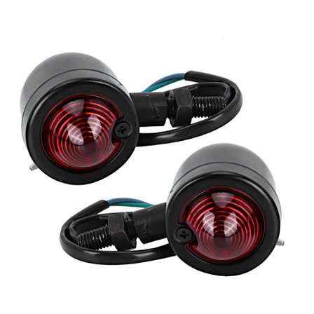 Motorcykel Blinkers Rött Ljus Blinkerslampa Modifieringstillbehör (Svart)