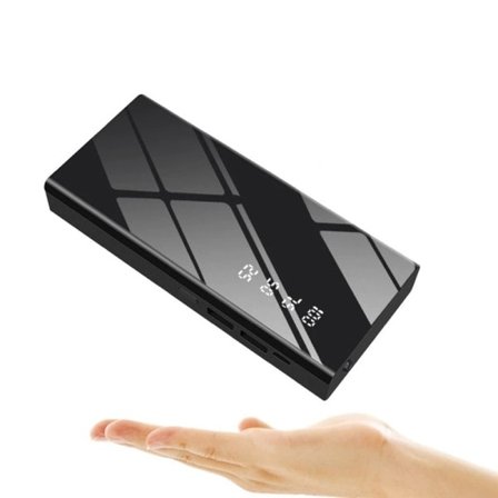 30000mAh bærbar hurtig opladning powerbank 2USB digital skærm eksternt batteri med lommelygte