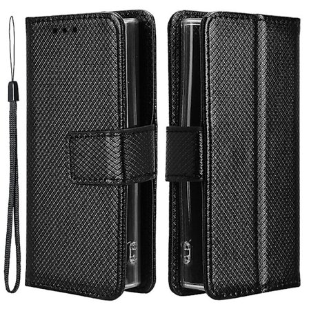 Nokia 105 4G (2023) timanttikuvioinen PU-nahkalompakko puhelinkotelo suojateline kansi