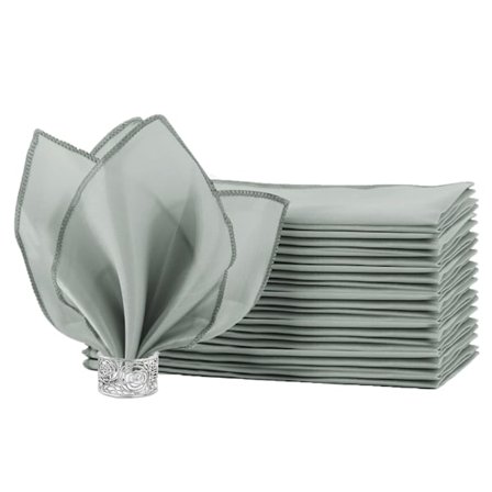 Stofservietter 12 pakker, vaskbare satinservietter, 20 * 20 tommer