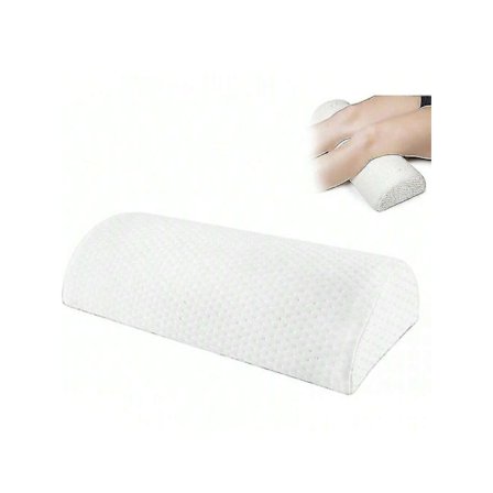 Halvmåne Kudde, Halvcylindrisk Fotpall, Memory Foam Fotpallskudde, Fotstöd för Under Skrivbordet, Skumkontorsfotpall, Vit