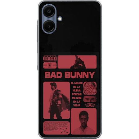 Kompatibel Mobilcover til Samsung Galaxy A06 Bad Bunny NFL-inspireret skjoldlogo med amerikansk fodbold og stjerner