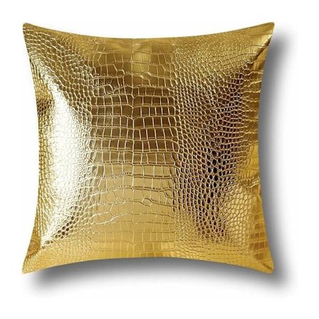 Kuddfodral Soffa Heminredning Konstläder Kuddfodral Färg Guld 45x45cm