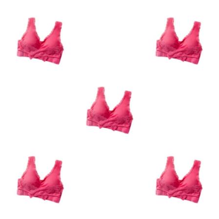 1/2/3/5 polyester mjuk och andas bralette för kvinnor - Watermelon Red XL,1 5PCS