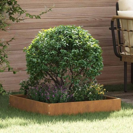 Kant för gräsmatta Rostig 60 x 60 x 13 cm Väderbeständig stål