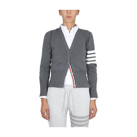 Thom Browne, Cardigans Szary, Kobieta, Rozmiar: 2XS