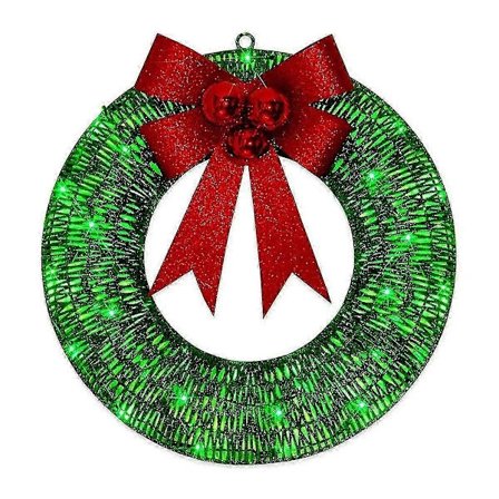 Juleguirlande til udendørs brug med lys, grøn udendørsdekoration, 3 m længde, 100 LED-lys