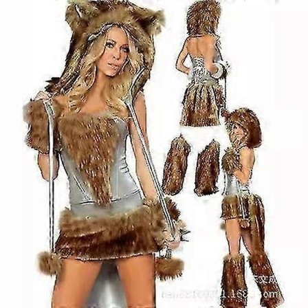 2025 Sexet Jule Dame Kostume Cosplay Stor Hale Ulv Cosplay Party Pige Fristelse Julemand Todelt Kostume - Perfekt