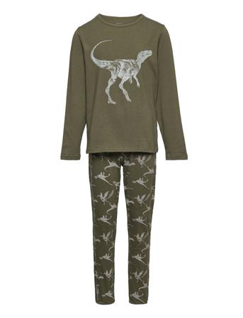 Nkmnightset Olive Night Dino Pyjamas Sett Grønn Name It