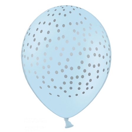 Baby Blå Latexballonger med Sølvprikker