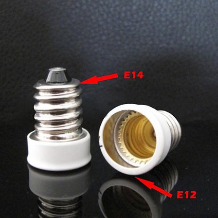 2 st E14 till E12 adapter omvandlare lamphållare sockel för E14 LED-lampa[HK]