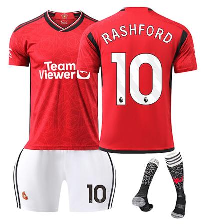 24 Manchester United Red Devils Hjemme Fodboldtrøje Nr. 10 Rashford 21 Anthony 25 Sancho B Afgiftstrøje NO.10 RASHFORD NO.10 RASHFORD 18
