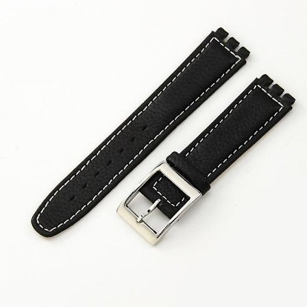 Äkta läderrem för Swatch YCS YAS YGS Armband 17mm Konkavt gränssnitt LG{ee]