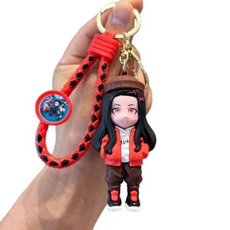 Demon Slayer: Kimetsu no Yaiba Nezuko Kamado Styliseret Chibi Nøglering – Et fandom-fokuseret anime-hverdagstilbehør