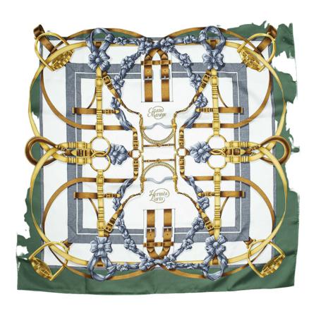Hermès Vintage, Pre-owned Scarf Groen, Dames, Maat:ONE Size