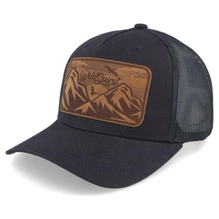 Wild Spirit - Musta trucker Lippis - Big Mountain & Birds Patch Black A-frame Trucker @ Hatstore