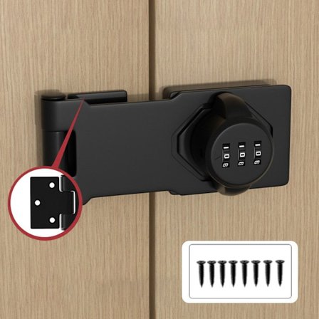 Skåpdörrlås Kylskåp Kodlås SVART 3 HÅL