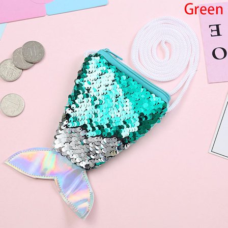 Mermaid Tail Paljetter Myntväska Flickor Plånbok Väskor Pengahållare