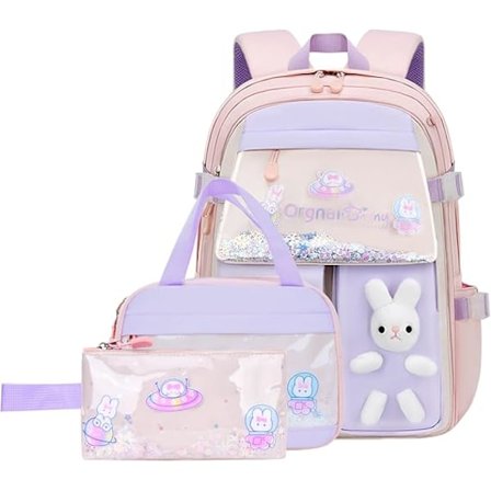 Flickor Kanin Ryggsäck Söt Tjej Ryggsäck Skola Barn Ryggsäck Ryggsäcksset