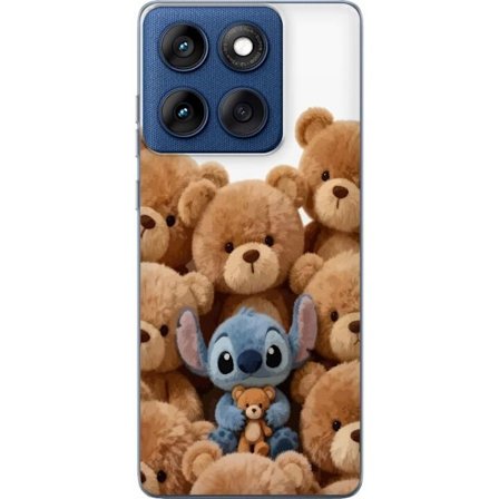 Kompatibel Mobilcover til Motorola Motorola Edge 60 Sød og sikker illustration med Stitch omgivet af bamser, der skaber en varm og legende følelse f