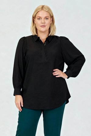 CISO - Langærmet Bluse - Sort