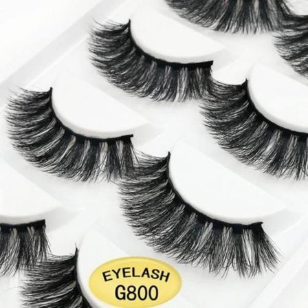 5-par lösögonfransar - 3D faux mink (G-800)