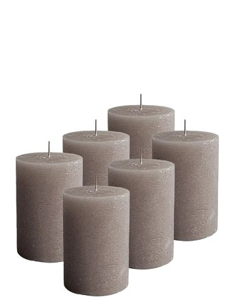 Kunstindustrien Rustic Pillar Candles - Grey - 7X10CM
