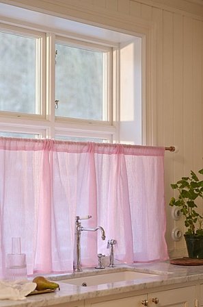 Jotex - Kahvilan Verho Pellavasekoite Roosa Roosa - LINN - Osta Pellavaverhot Jotex