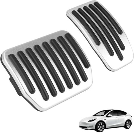 Skyddande halkskyddspedaler kompatibla med Tesla Model Y och Model 3 - Pedalöverdrag för broms och gasbil Phonillico