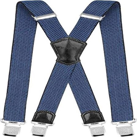 Seler med ekstra sterke metallspenner 4 cm brede Kraftige seler One Size Passer alle menn og kvinner Justerbare og elastiske X-form (blå)-FA-